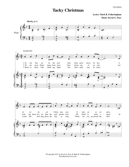 Tacky Christmas - vocal solo with piano accompaniment image number null