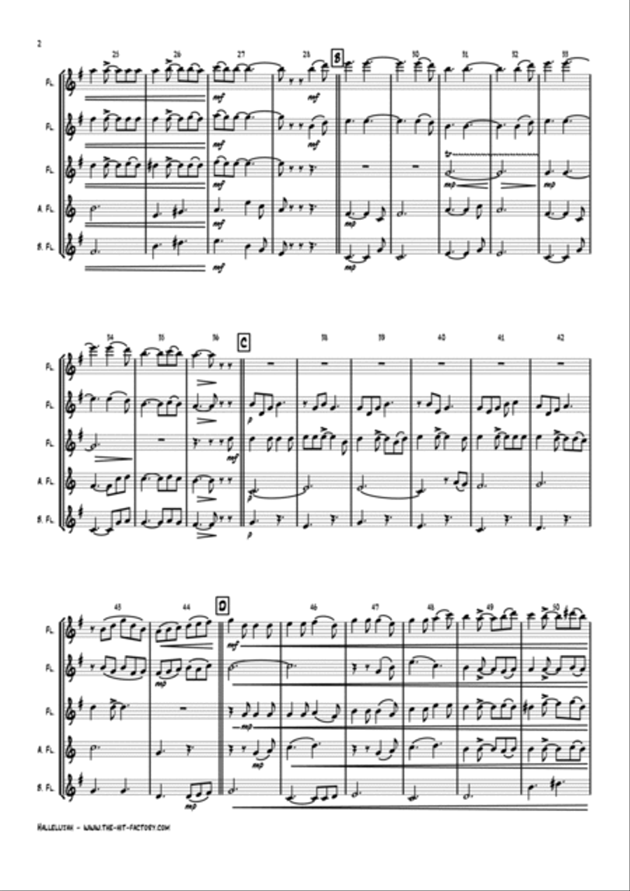 Hallelujah Woodwind Quintet scores gallery preview page 2