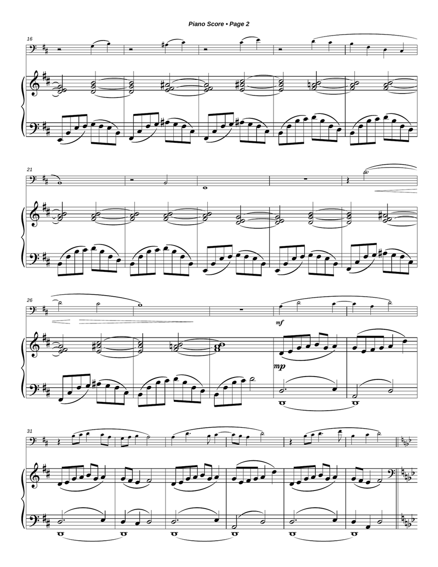 Four By Four for Trombone and Euphonium and Piano Euphonium scores gallery preview page 4