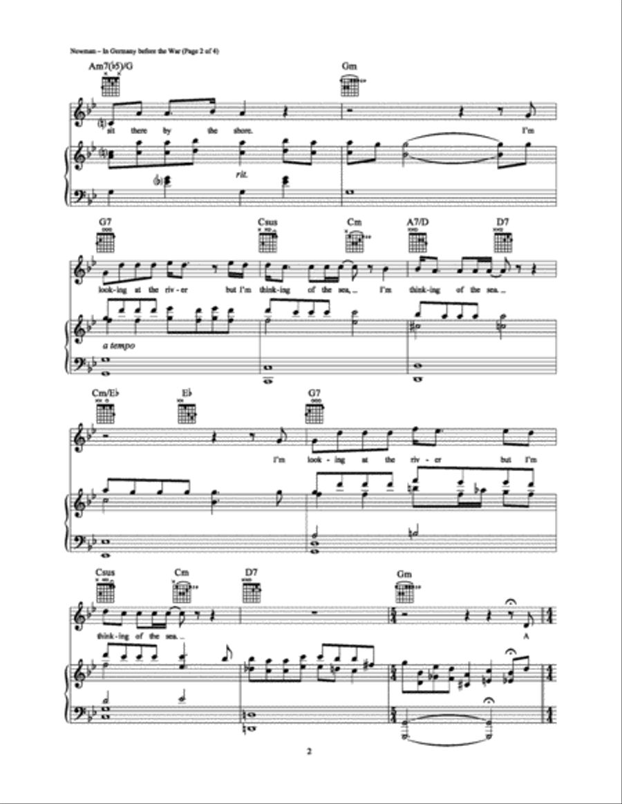 In Germany Before the War Piano, Vocal, Guitar scores gallery preview page 2