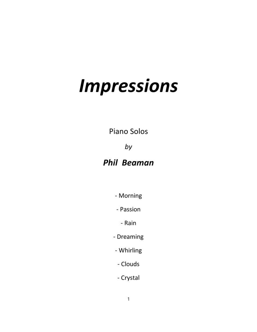 Impressions - piano solos book Piano Solo scores gallery preview page 1