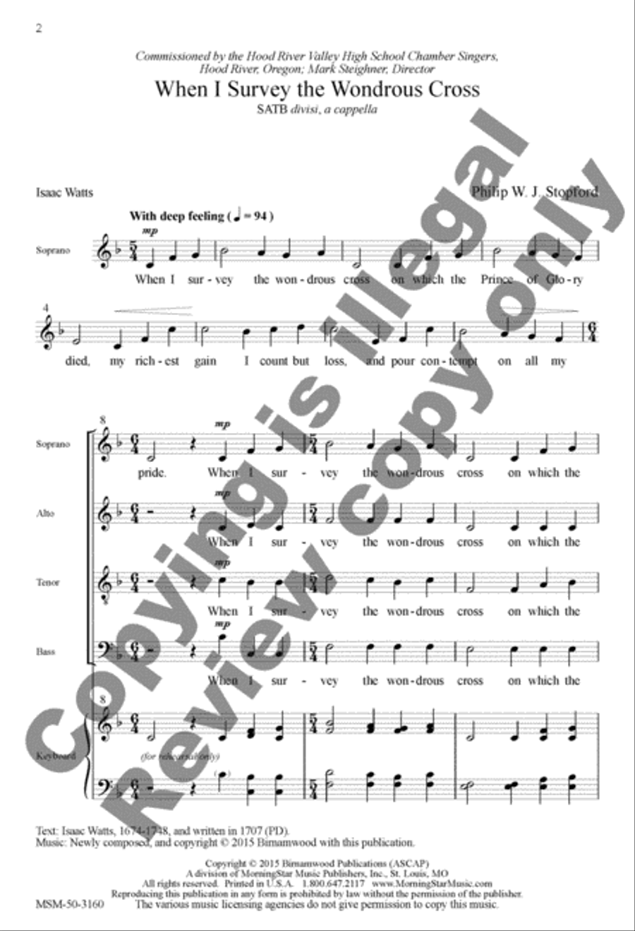When I Survey the Wondrous Cross Divisi scores gallery preview page 3