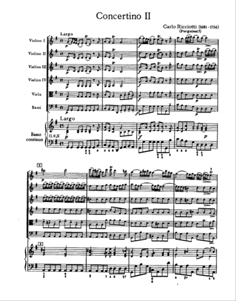 Concertino No. 2 in G (Pergolesi) Score scores gallery preview page 2