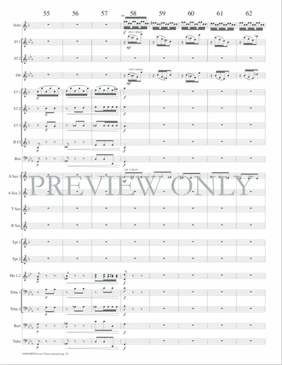 Concerto from L'Estro armonico Concert Band scores gallery preview page 29
