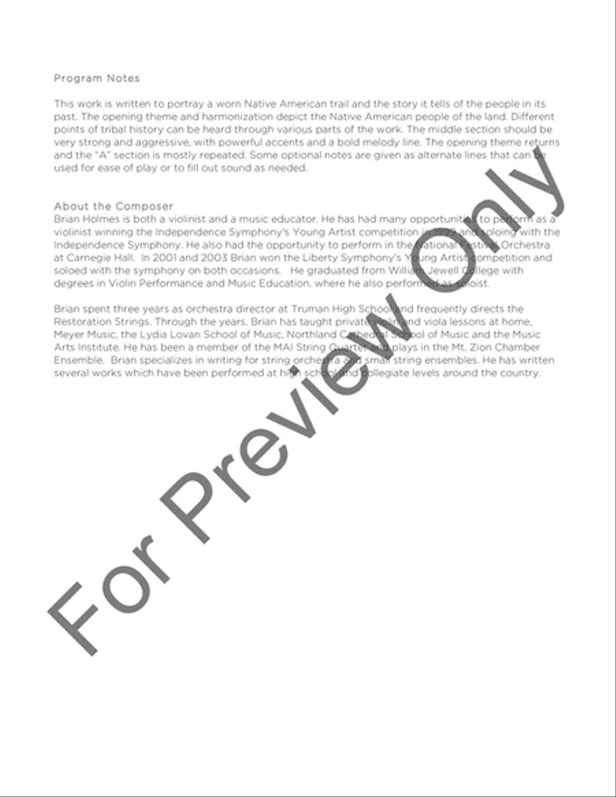 The Old Sioux Trail (Score) String Orchestra scores gallery preview page 3