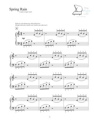 Spring Rain, for beginning piano students