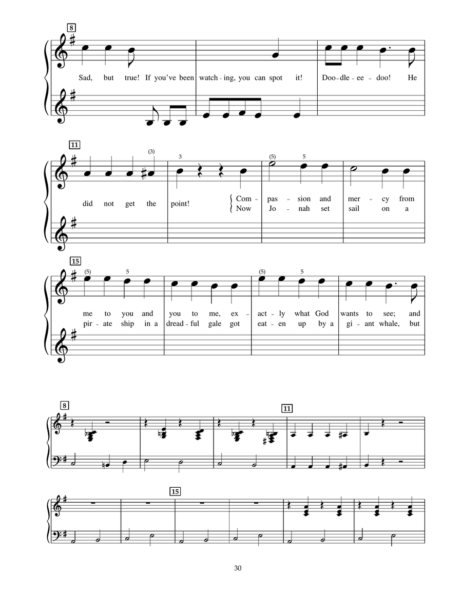 Jonah Was A Prophet (from Jonah - A VeggieTales Movie) Piano scores gallery preview page 2
