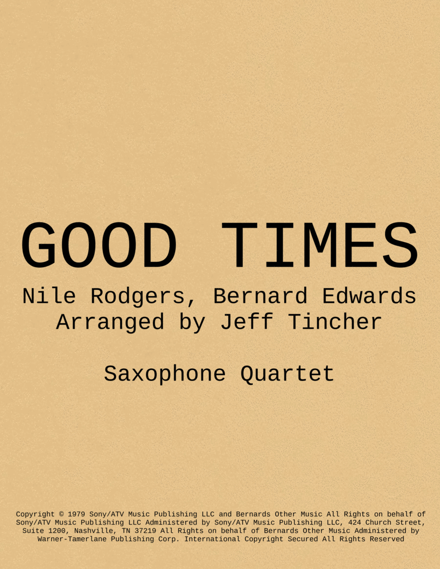 Good Times Saxophone Quartet scores gallery preview page 1