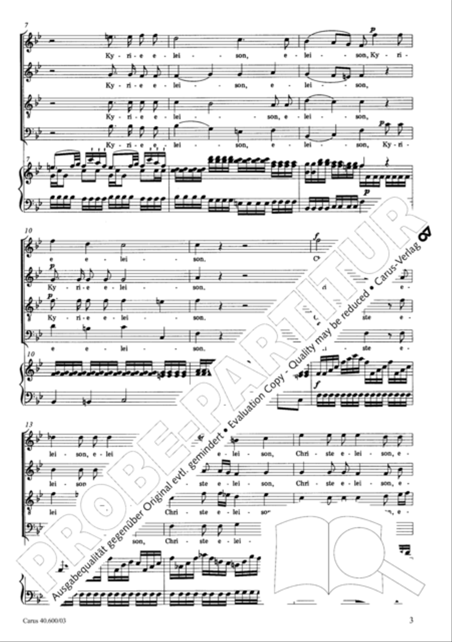 Missa brevis Sti. Joannis de Deo (Kleine Orgelsolomesse) 4-Part scores gallery preview page 8