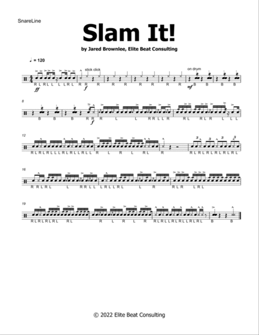 Drum Line Cadence - Slam It! Percussion Ensemble scores gallery preview page 3