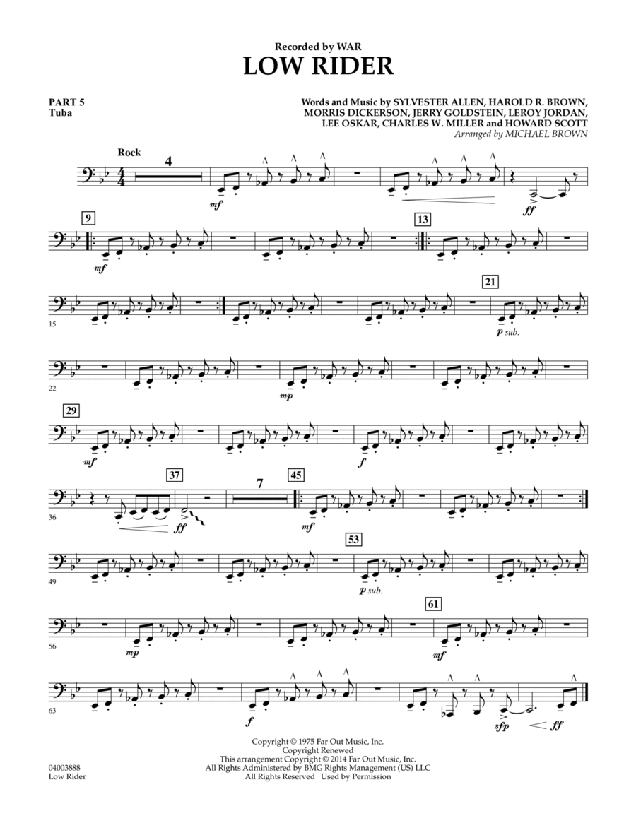 Low Rider - Pt.5 - Tuba Concert Band scores gallery preview page 1