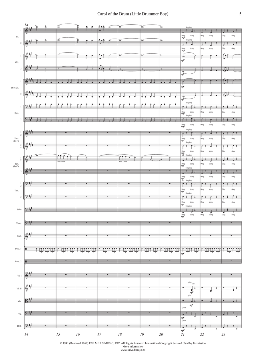 Carol Of The Drum Carol Of The Drum Full Orchestra scores gallery preview page 5