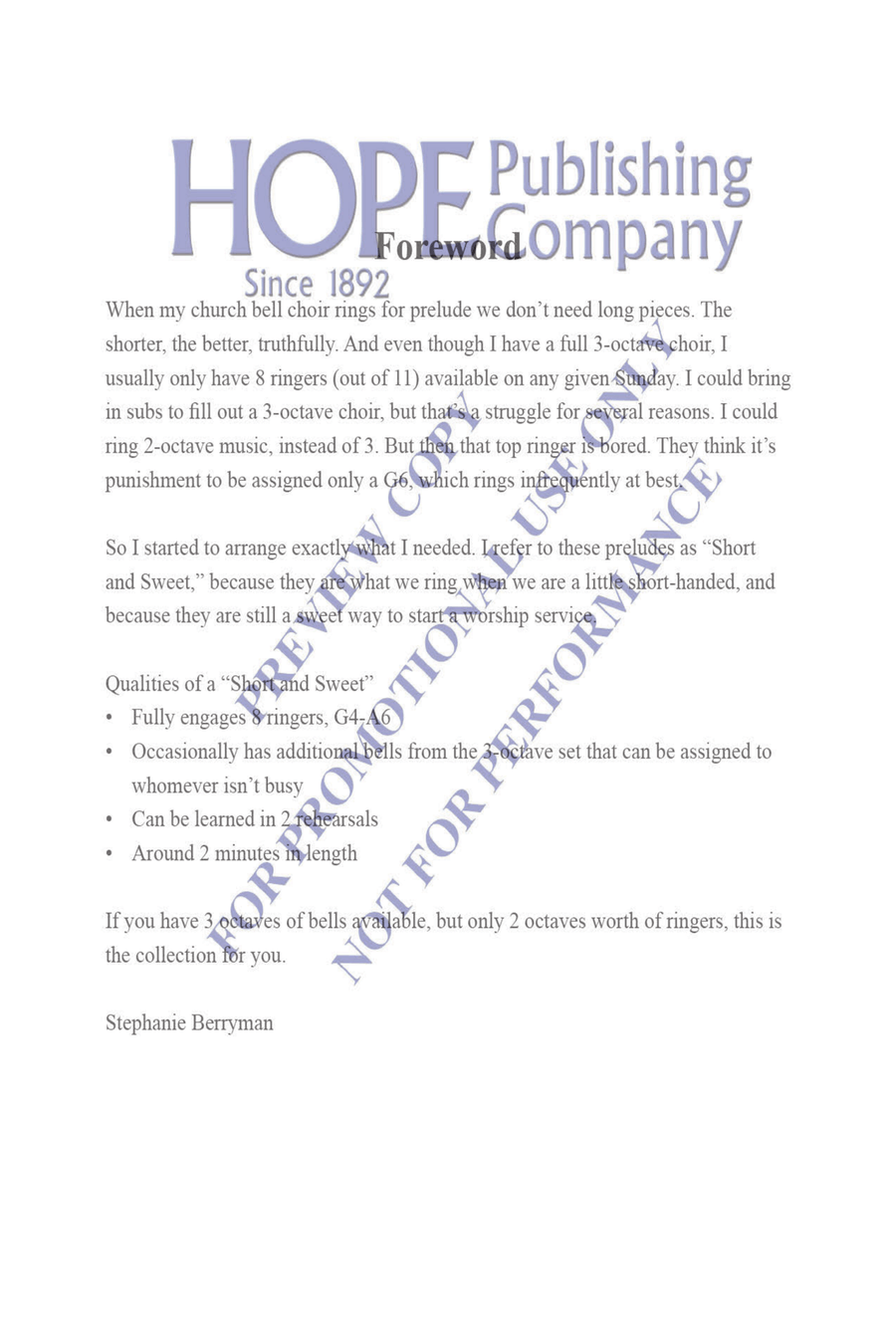 Short & Sweet for 8 Ringers Handbell Choir scores gallery preview page 3
