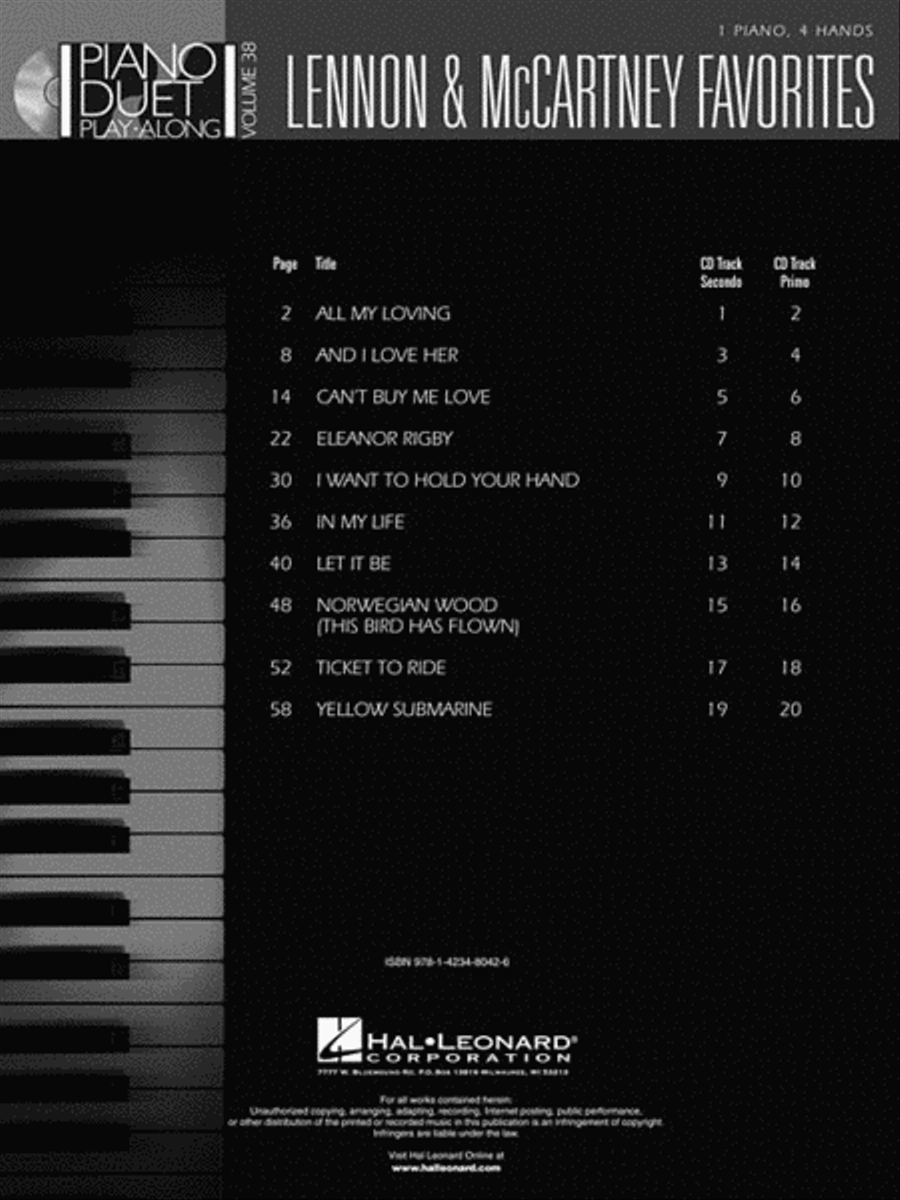 Lennon & McCartney Favorites 1 Piano, 4-Hands scores gallery preview page 2