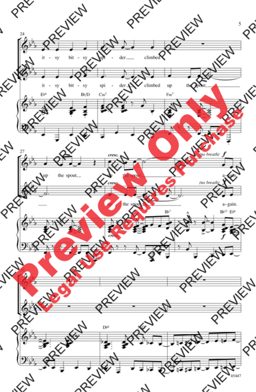 The Itsy Bitsy Spider The Itsy Bitsy Spider 2-Part scores gallery preview page 5