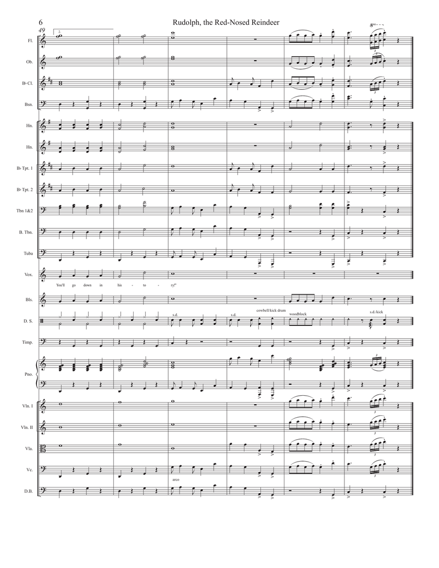 Rudolph The Red-Nosed Reindeer Full Orchestra scores gallery preview page 6