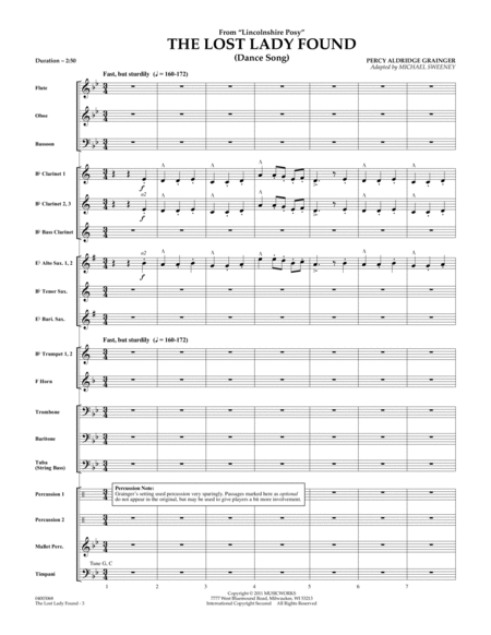 The Lost Lady Found (from "Lincolnshire Posy") - Full Score