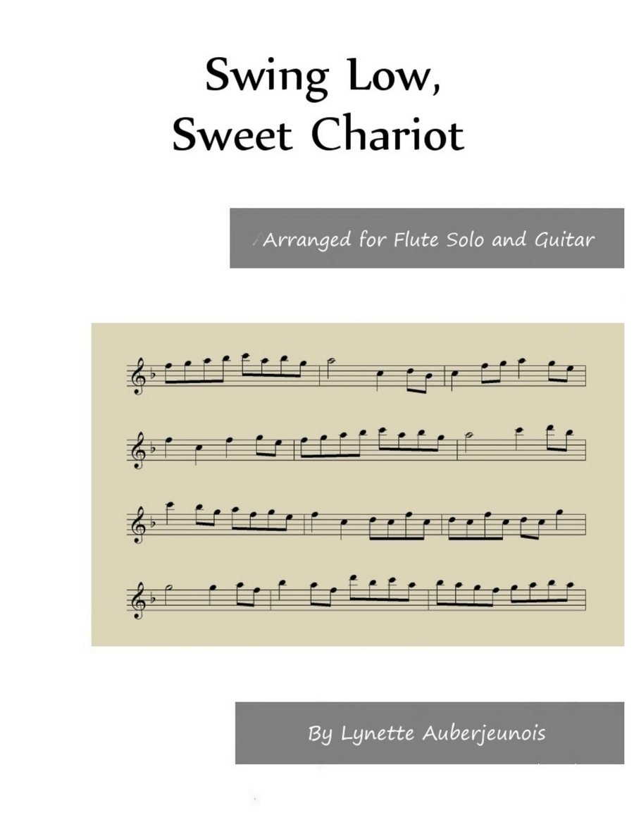 Swing Low, Sweet Chariot - Flute Solo with Guitar Chords Flute Solo scores gallery preview page 1