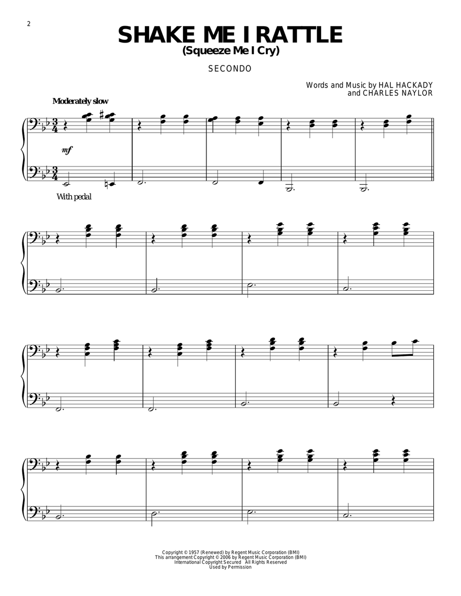 Shake Me I Rattle (Squeeze Me I Cry) Piano Duet scores gallery preview page 1
