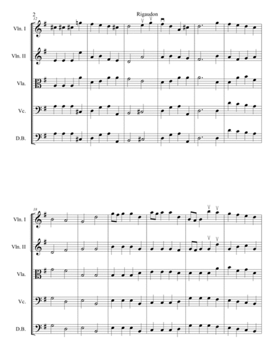 Rigaudon, from Water Music. String orchestra. Score & parts image number null