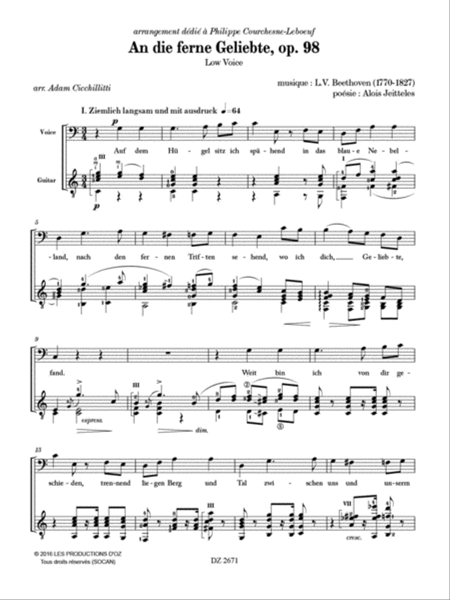 An die ferne Geliebte, op. 98 Classical Guitar scores gallery preview page 2