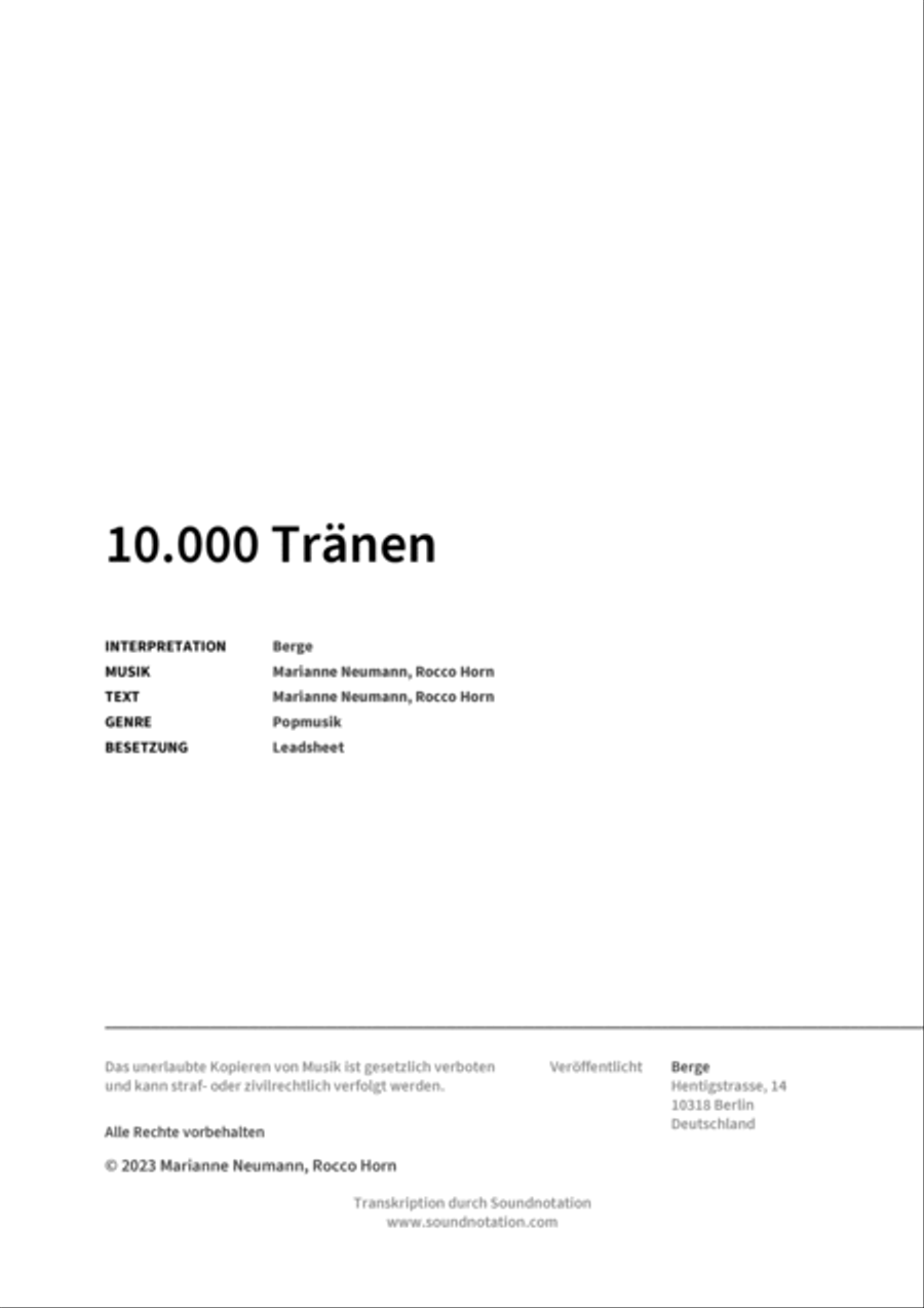 10.000 Tränen Score scores gallery preview page 2