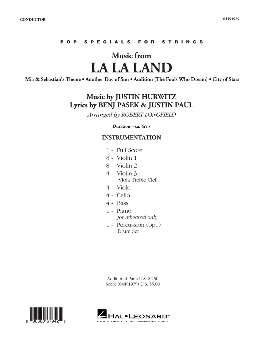 Music from La La Land - Conductor Score (Full Score) String Orchestra scores gallery preview page 1