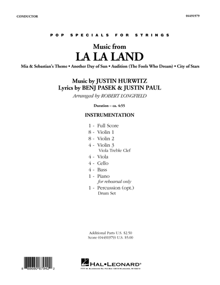 Music from La La Land - Conductor Score (Full Score)