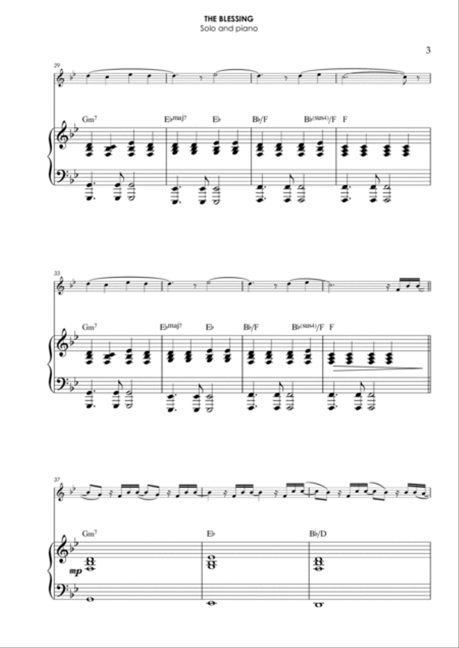 The Blessing Piano scores gallery preview page 4