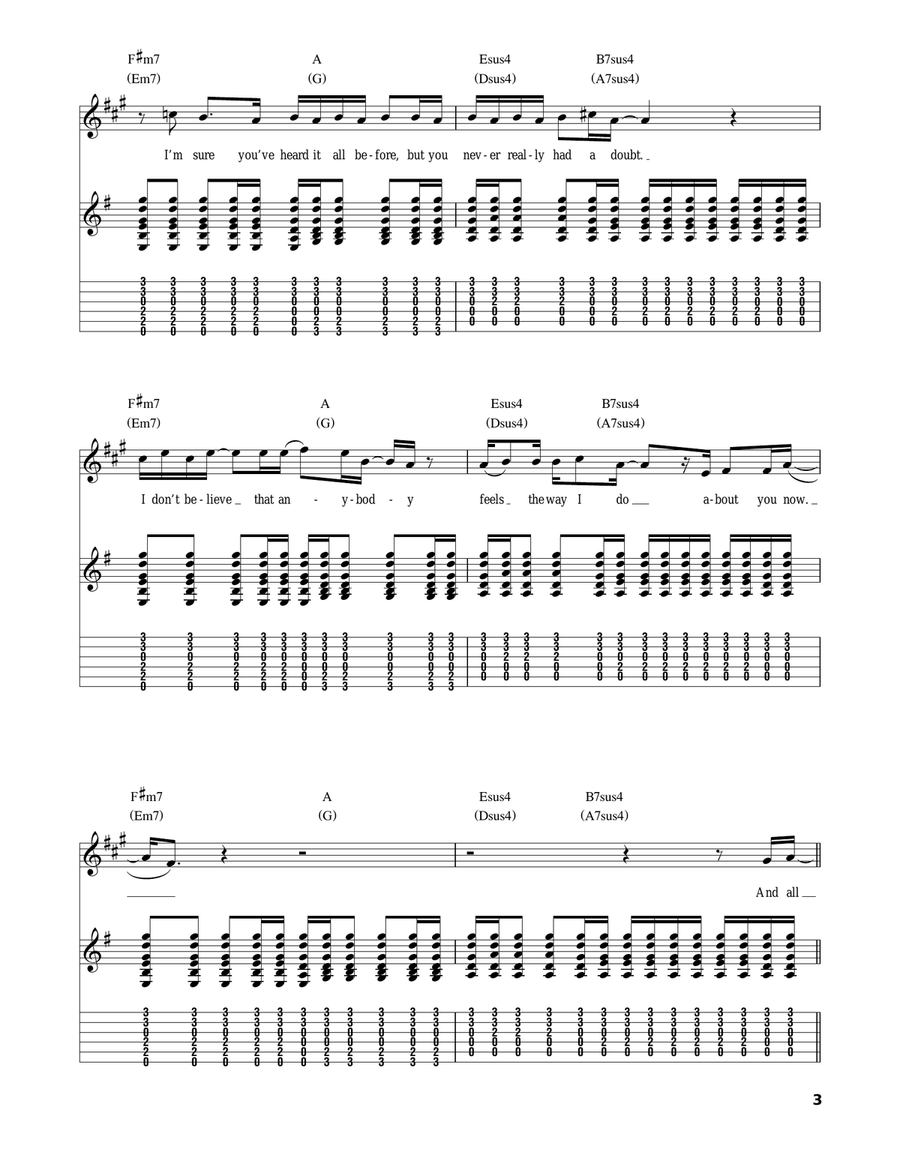 Wonderwall Acoustic Guitar scores gallery preview page 3