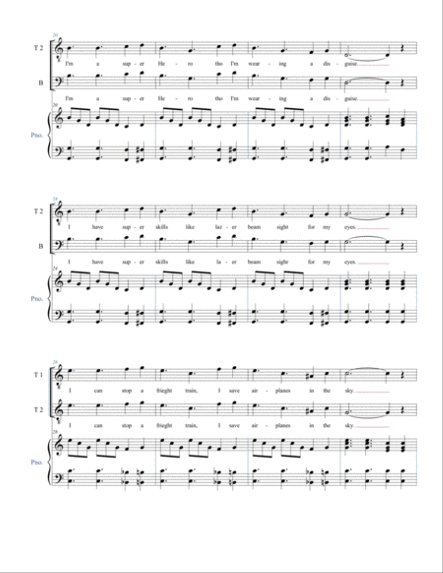 Super Hero Super Hero Choir scores gallery preview page 2
