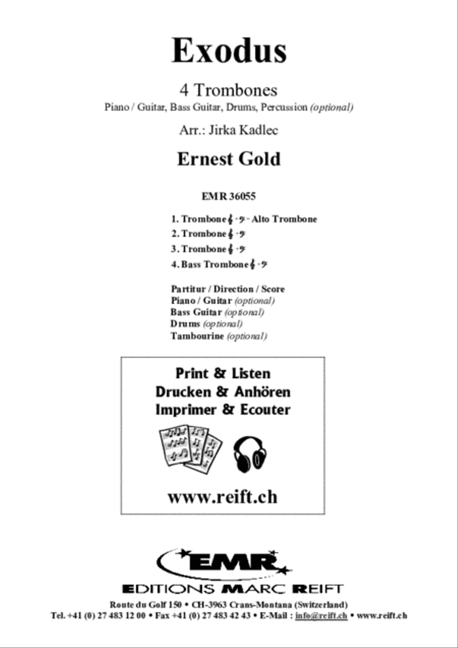 Exodus Exodus Trombone Quartet scores gallery preview page 2