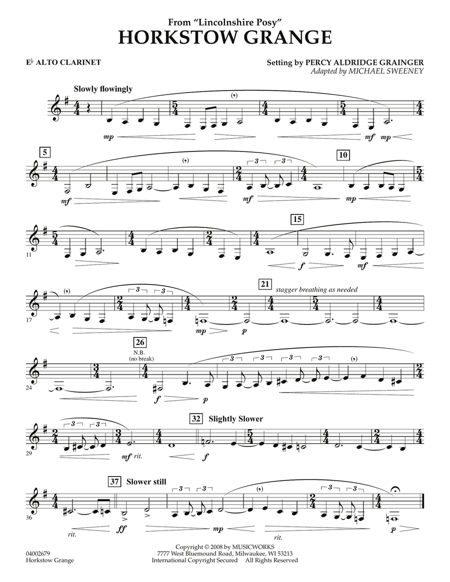 Horkstow Grange - Eb Alto Clarinet Concert Band scores gallery preview page 1