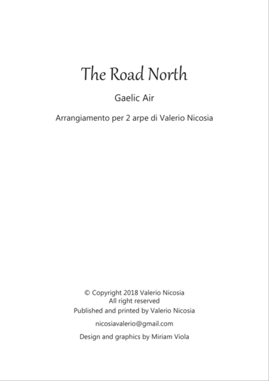 The Road North - Gaelic Air - Arrangement for 2 harps Valerio Nicosia Harp scores gallery preview page 2