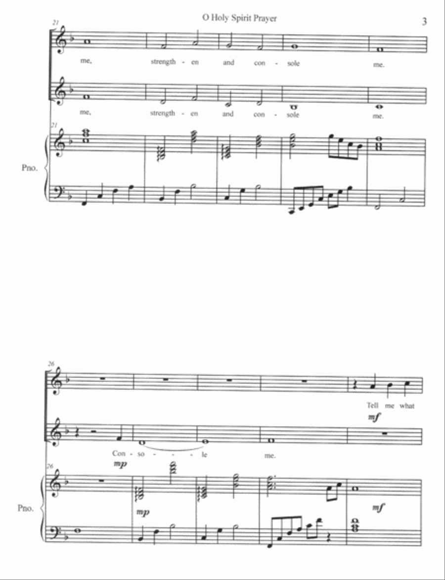 O Holy Spirit Prayer Piano scores gallery preview page 3