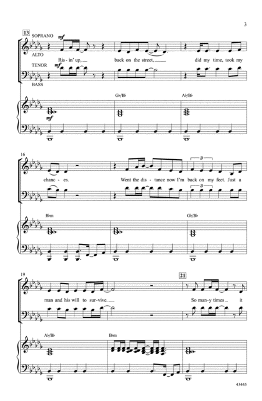 Eye of the Tiger Eye of the Tiger Choir scores gallery preview page 2