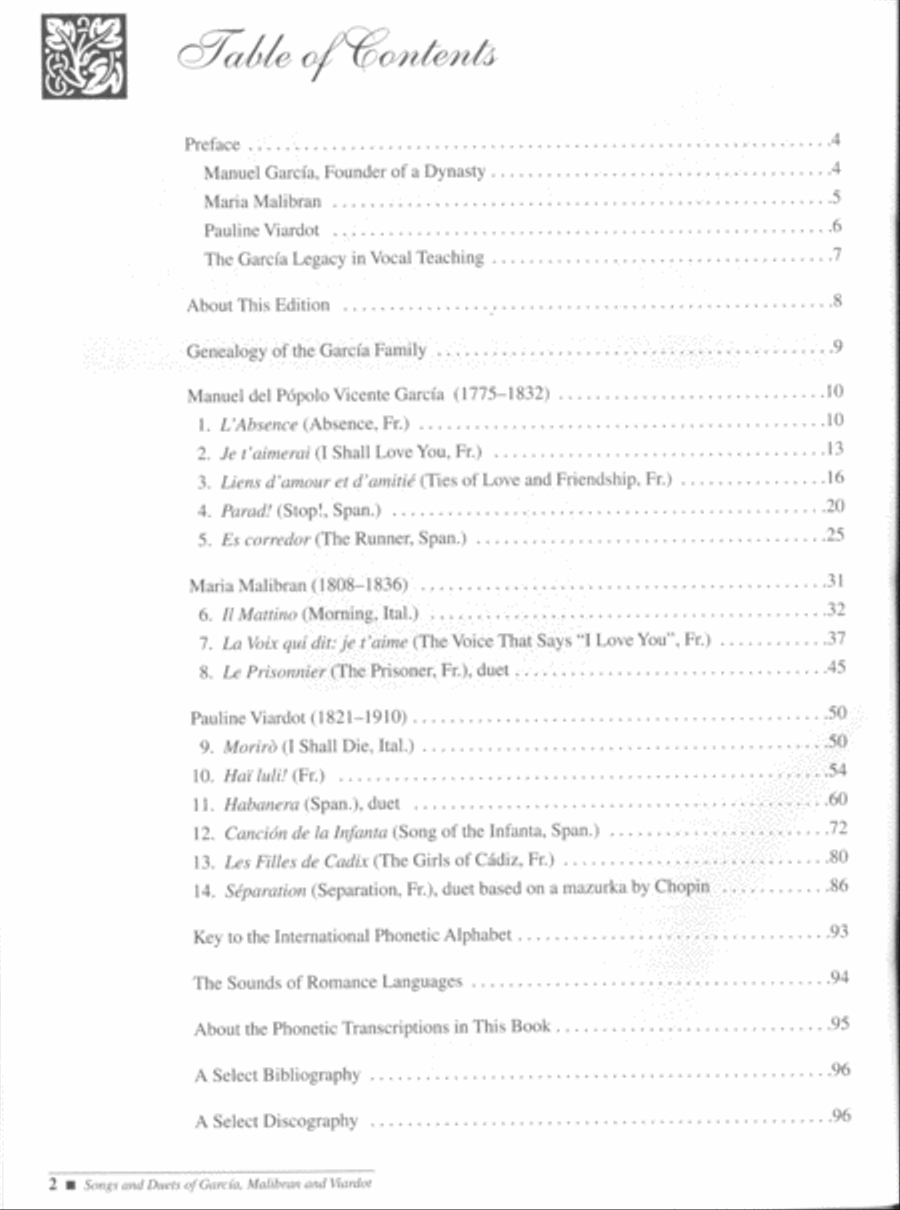 Songs And Duets Of Garcia, Malibran And Viardot (Low) Piano Accompaniment scores gallery preview page 2