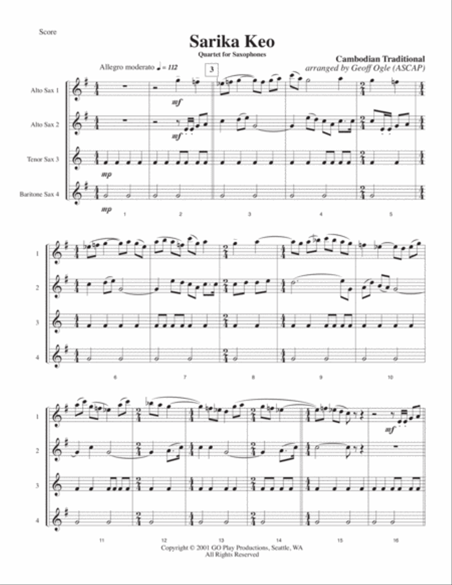 Sarika Keo Sarika Keo Woodwind Quartet scores gallery preview page 2