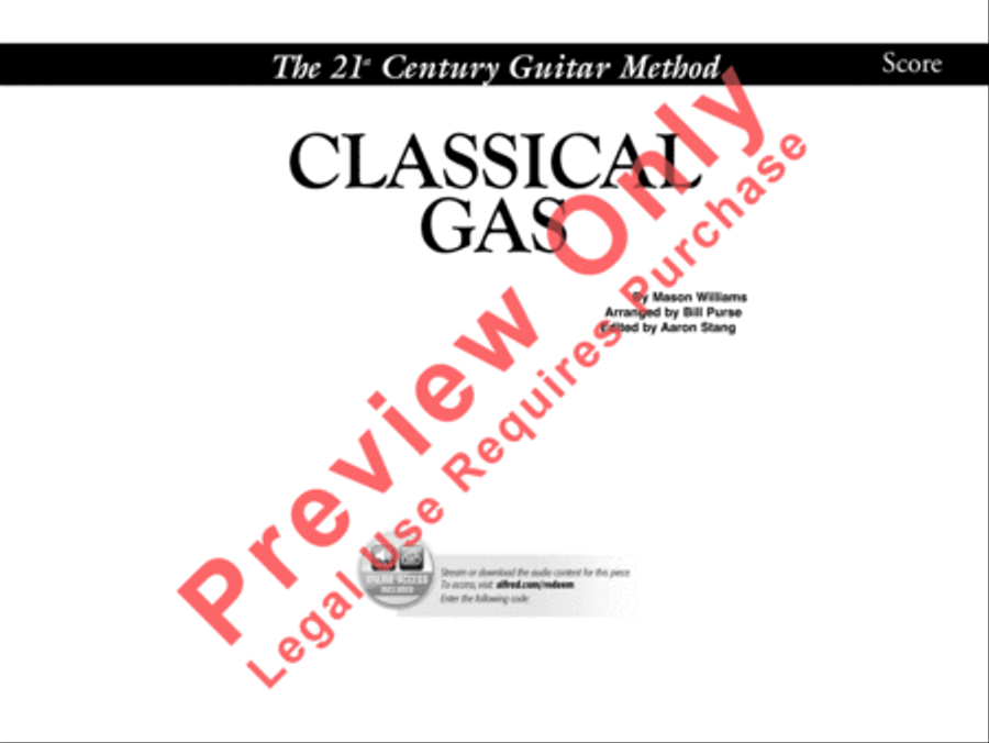 Belwin's 21st Century Guitar Ensemble -- Classical Gas Guitar Ensemble scores gallery preview page 2