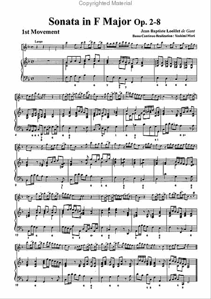 Sonata in F Major, Op. 2-8 Alto Recorder scores gallery preview page 3