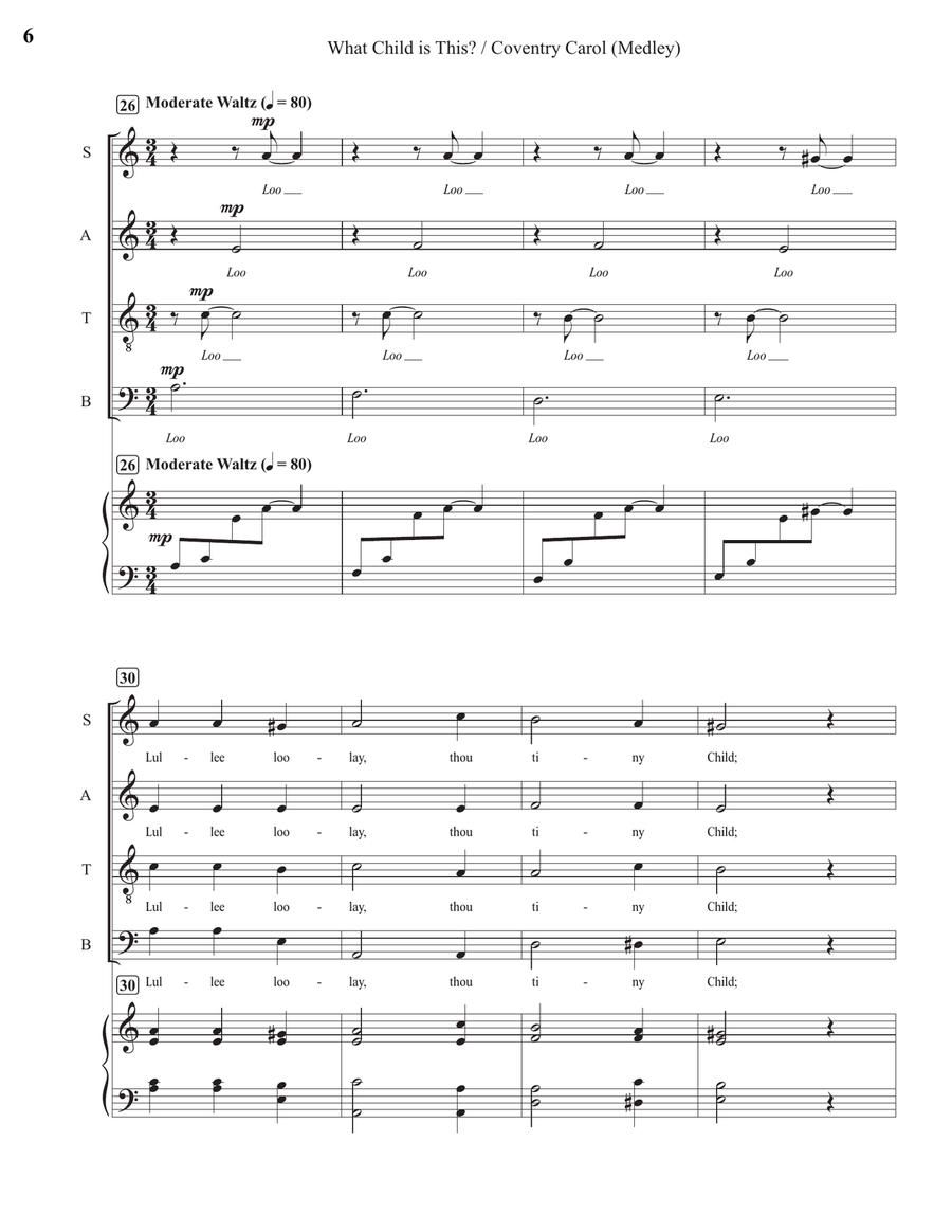 What Child is This? / Coventry Carol (Medley) 4-Part scores gallery preview page 6
