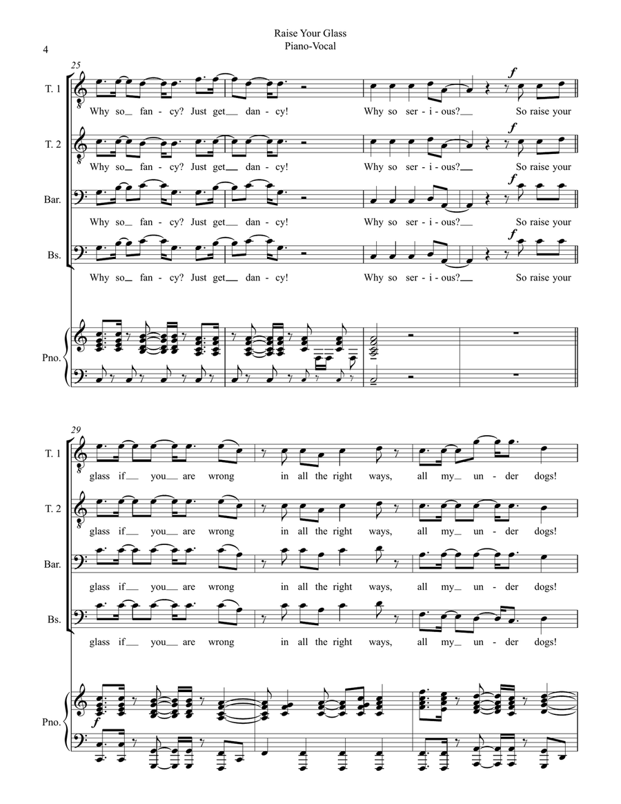 Raise Your Glass TTBB scores gallery preview page 4