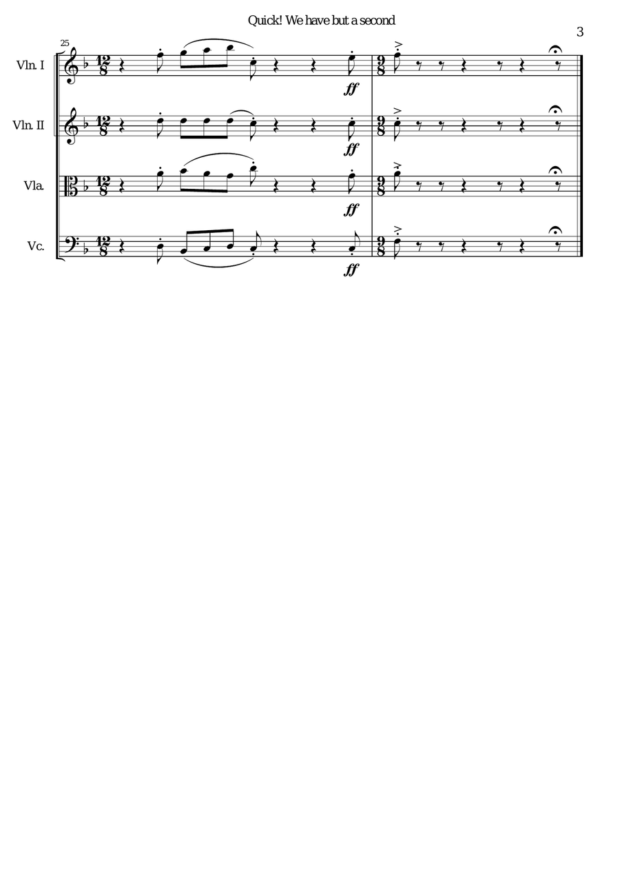 Quick we have but a second for string quartet String Quartet scores gallery preview page 3