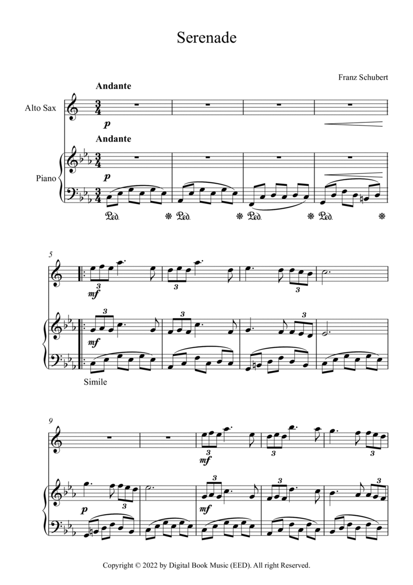 Serenade - Franz Schubert (Alto Sax + Piano)