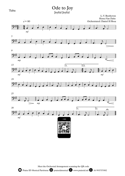 Ode to Joy - Joyful Joyful - Easy Tuba image number null