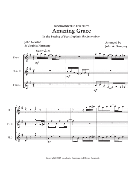 Amazing Grace / The Entertainer (Flute Trio) image number null