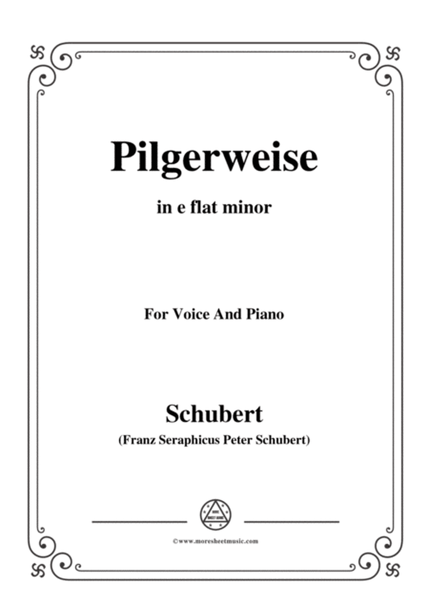 Schubert-Pilgerweise,in e flat minor,for Voice&Piano image number null