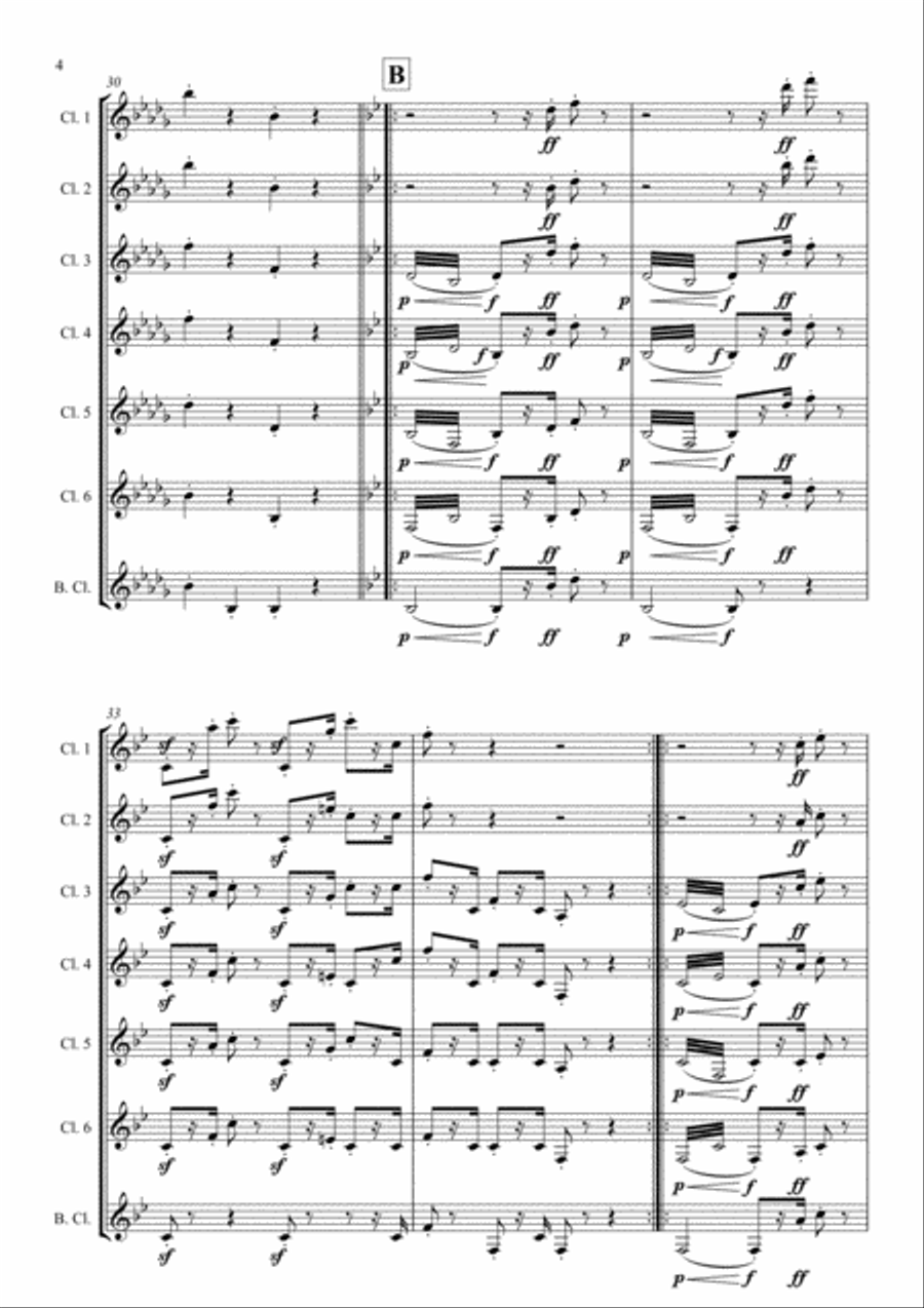 Marcia Funebra arranged for Clarinet Choir Clarinet Choir scores gallery preview page 6