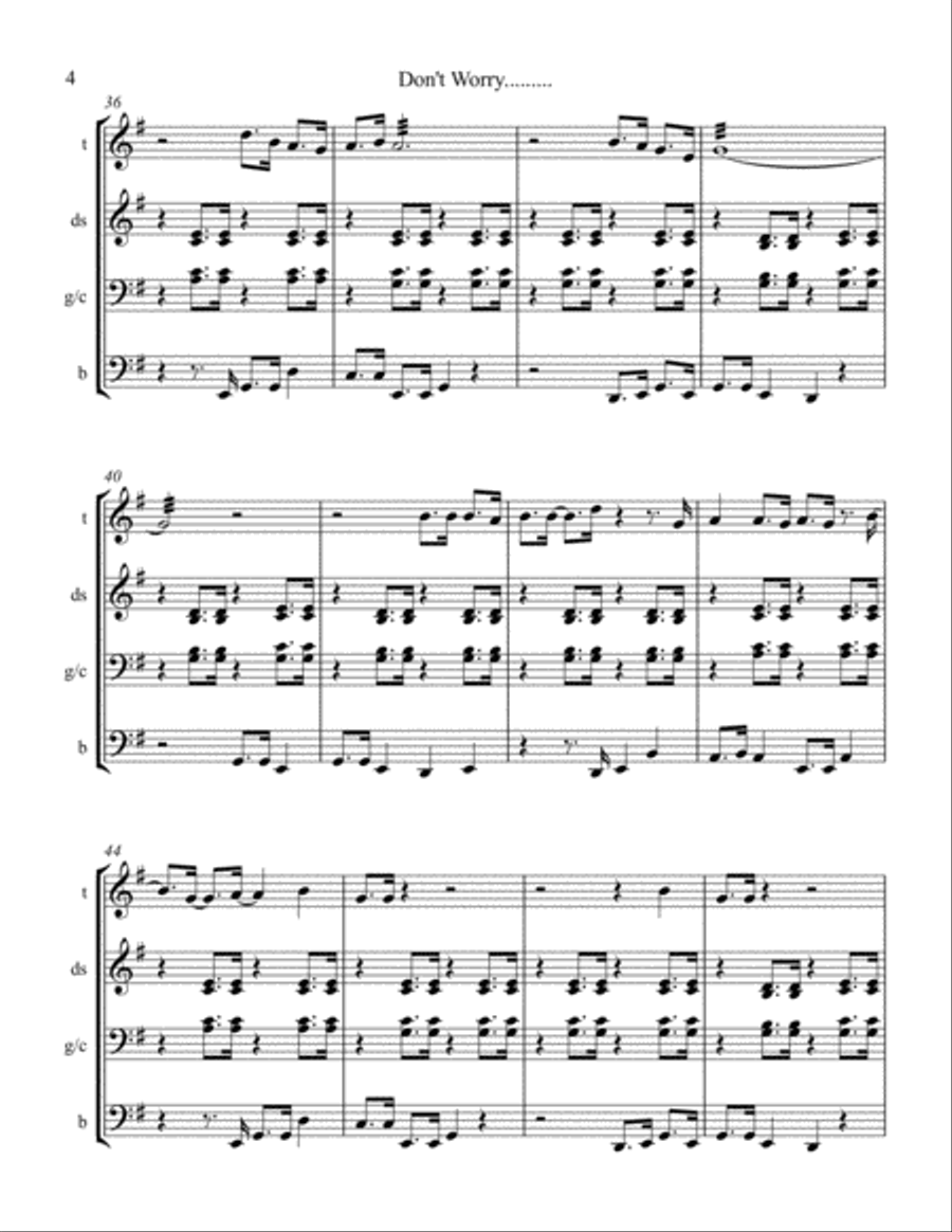 Don't Worry, Be Happy Percussion Ensemble scores gallery preview page 4