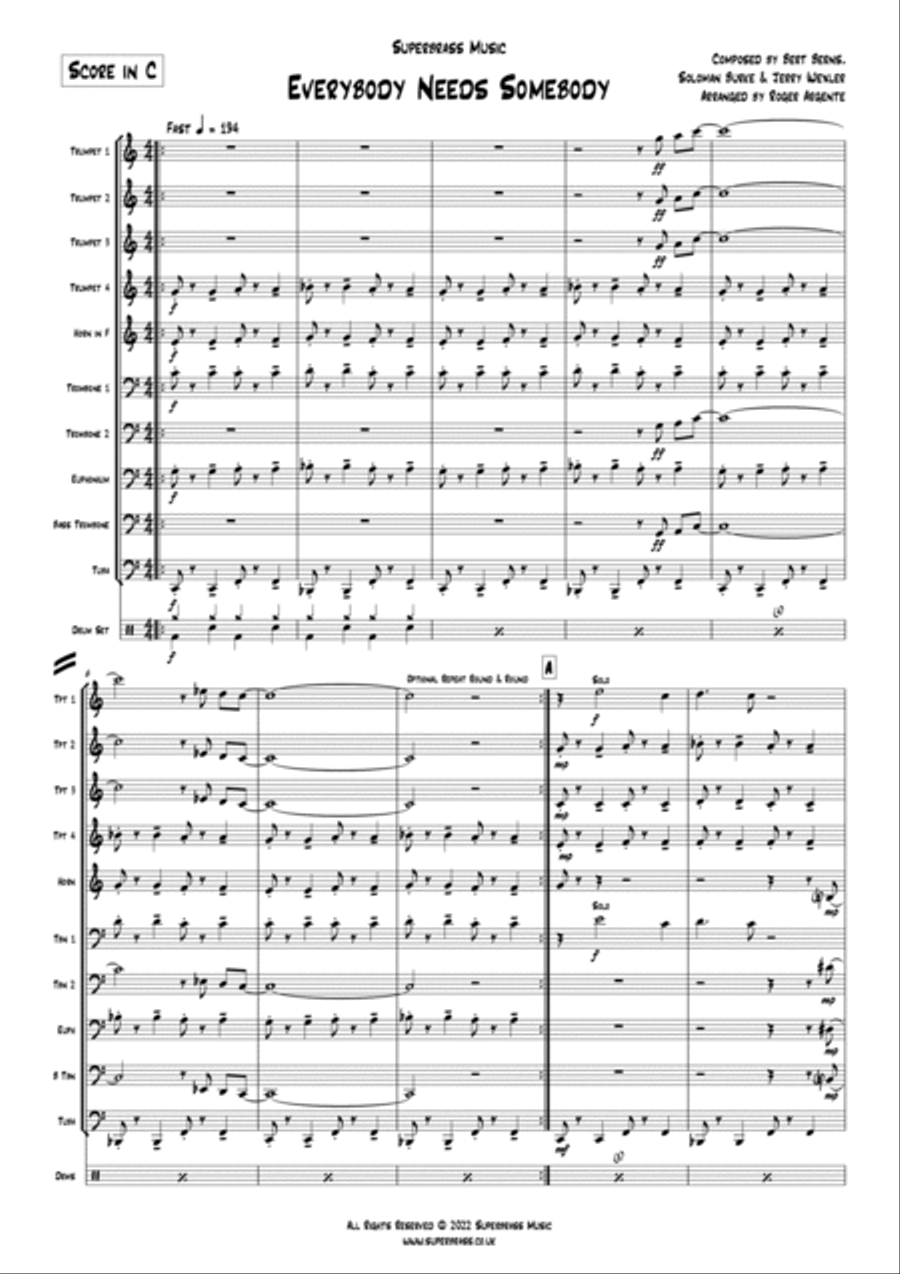 Everybody Needs Somebody To Love Euphonium scores gallery preview page 3